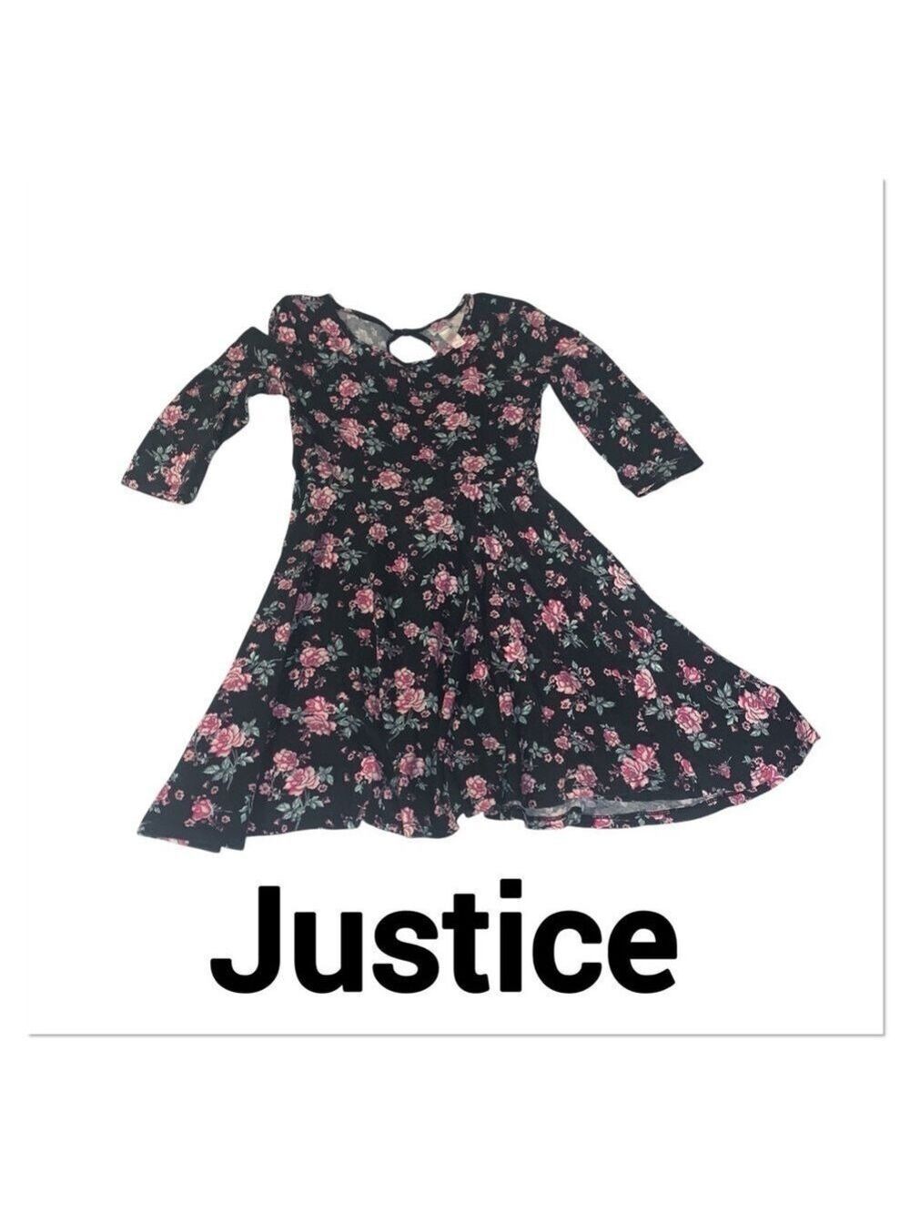JUSTICE Floral 3/4 Sleeve Dress size 10